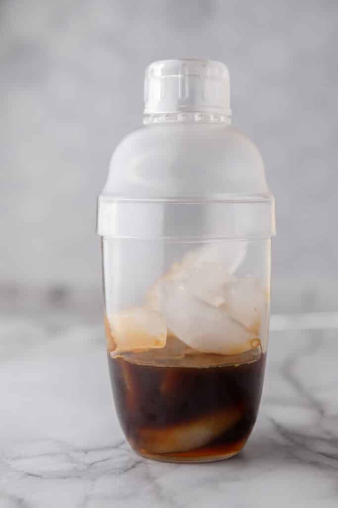 coffee in a cocktail shaker