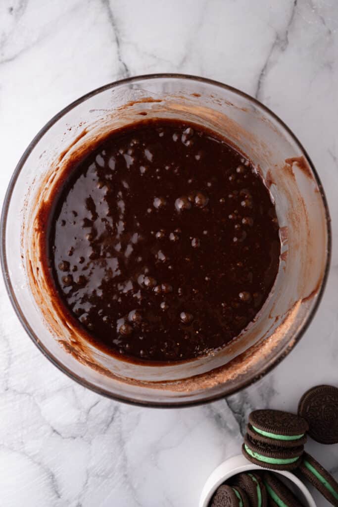 Brownie batter in a bowl