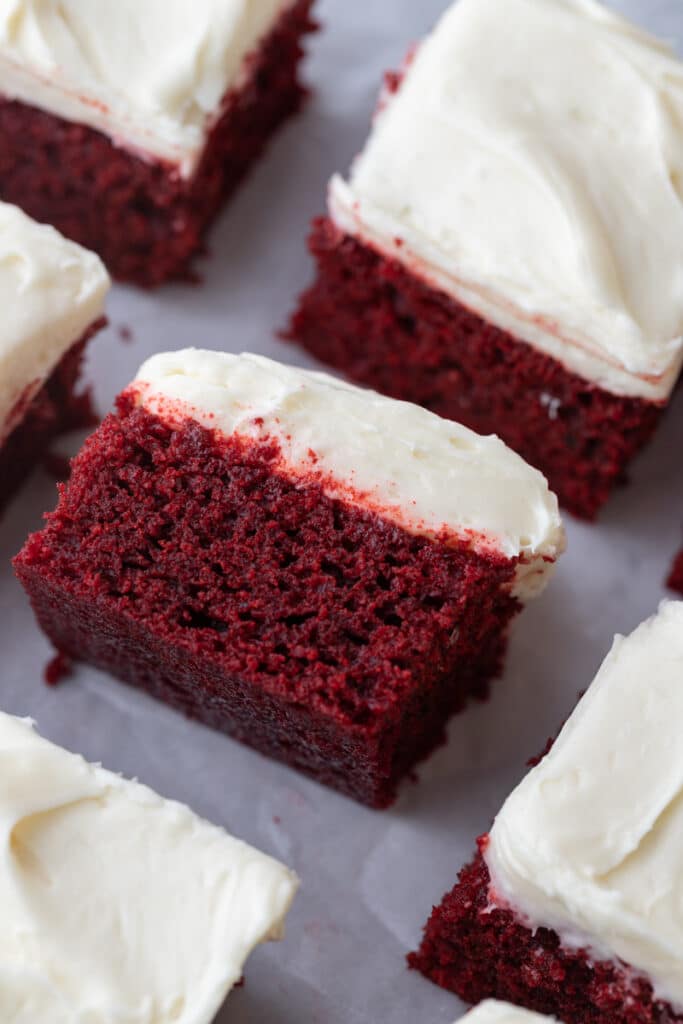 a red velvet snack cake recipe on its side amongst others