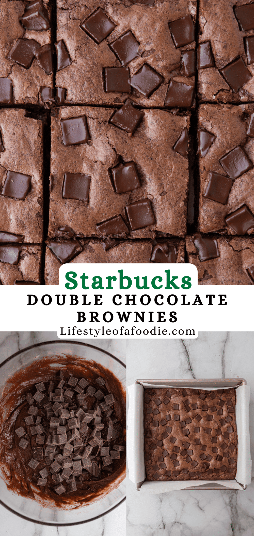 Double Chocolate Starbucks Brownies Recipe Copycat - Lifestyle of a Foodie