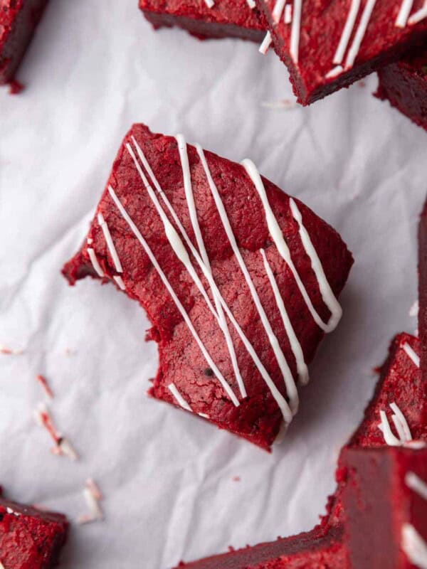 Fudgy red velvet brownies