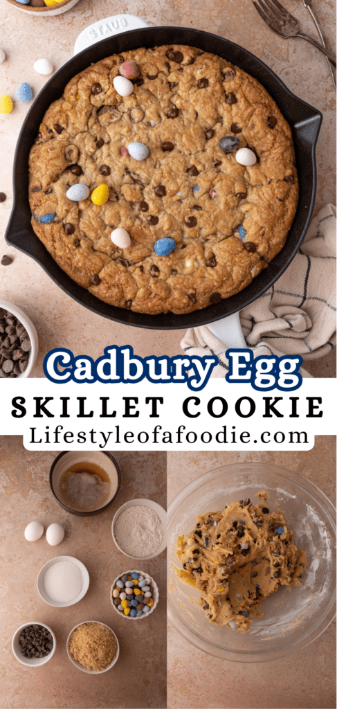 Cadbury egg skillet cookie 