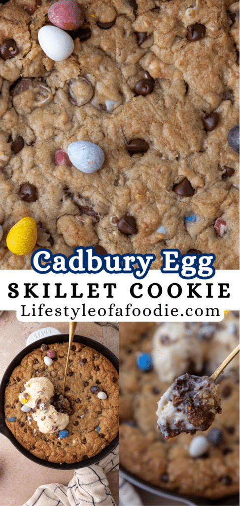 Cadbury egg skillet cookie