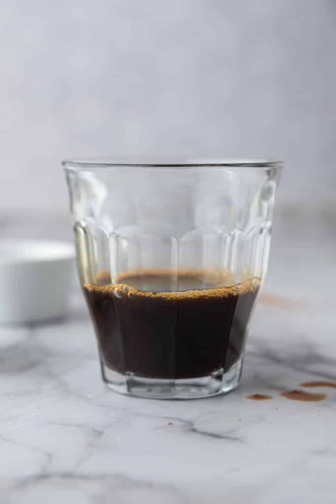 espresso in a glass cup