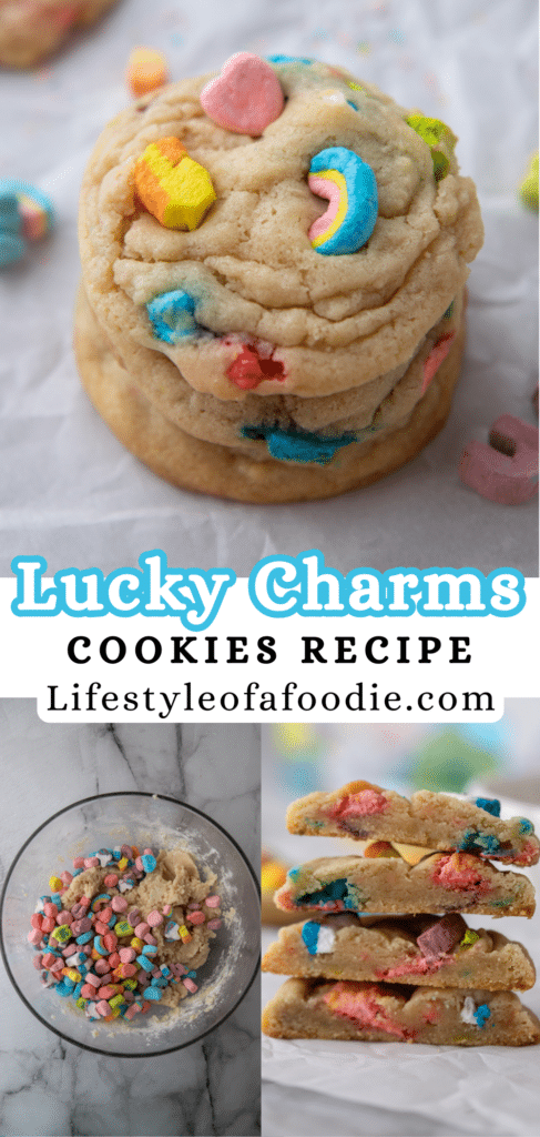 pinterest pin of lucky charms cookies