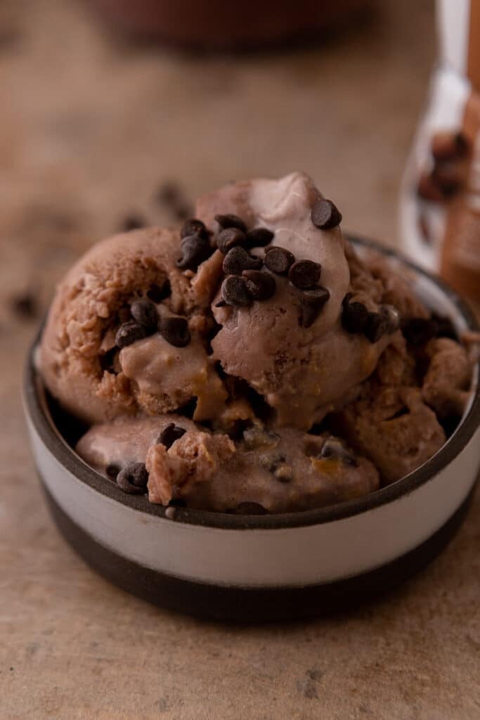 ninja creami protein ice cream in  a bowl