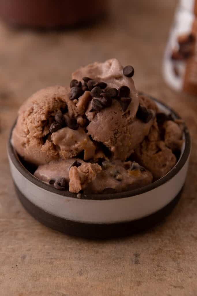 ninja creami protein ice cream in a bowl