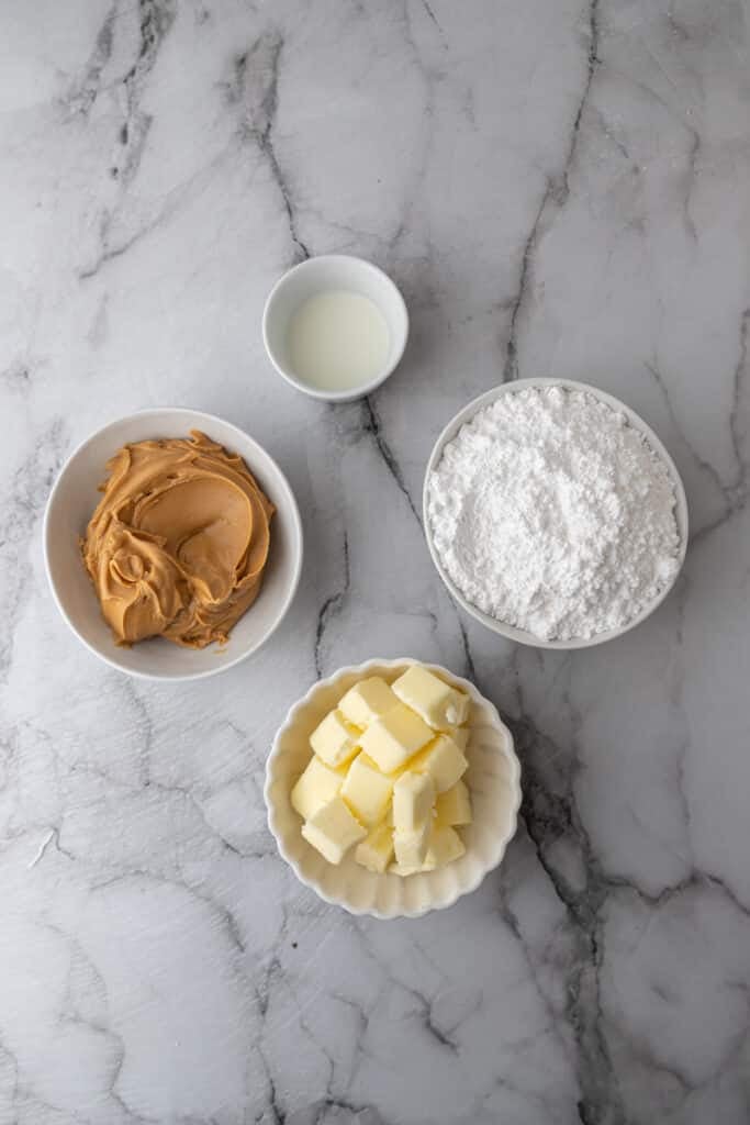 ingredients for how to make peanut butter frosting