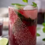 pomegranate mocktail recipe in a glass