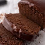 Rich fudgy chocolate pound cake