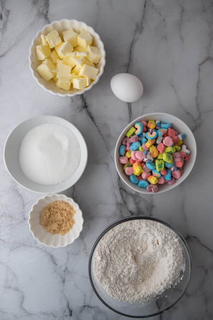 ingredients for the lucky charms cookies
