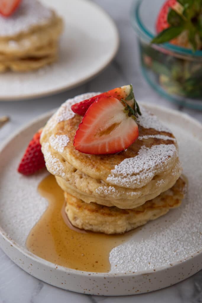 pancakes recipe for two  on a plate