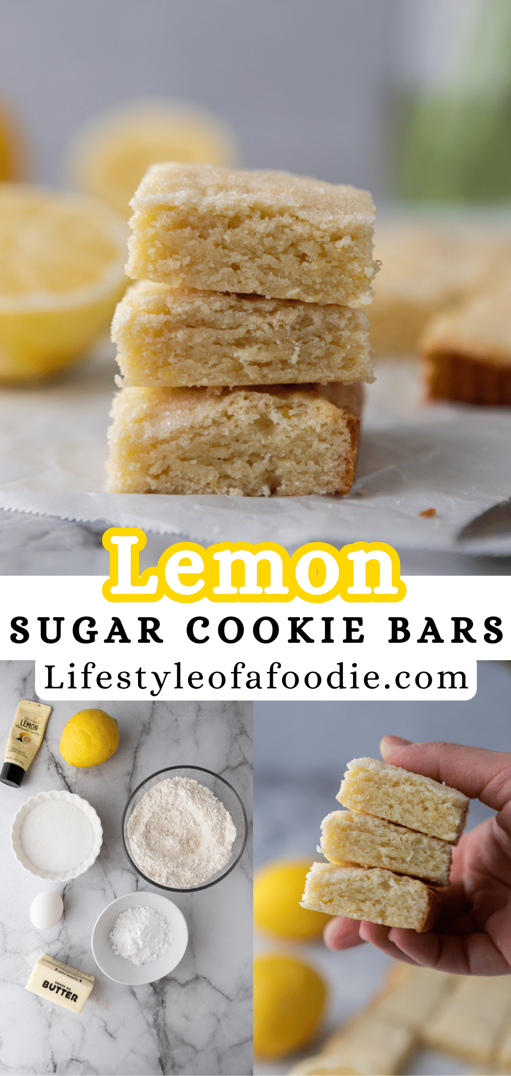 The Best Easy Lemon Sugar Cookie Bars Recipe - Lifestyle of a Foodie