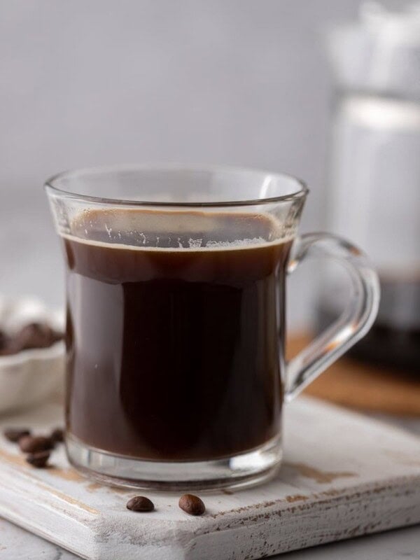 red eye coffee recipe in a glass on a coaster