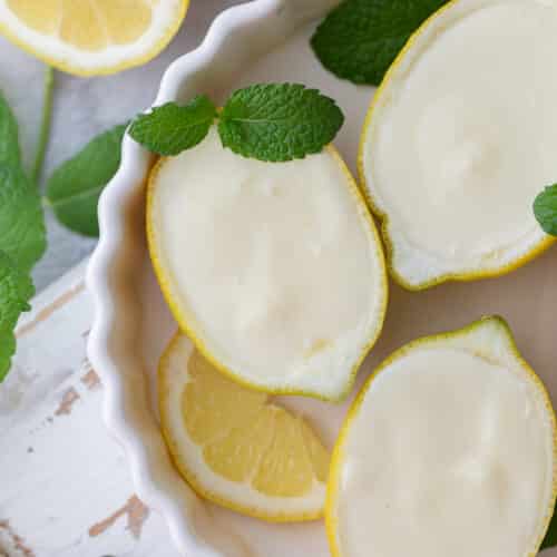overhead shot of the easy lemon posset recipe