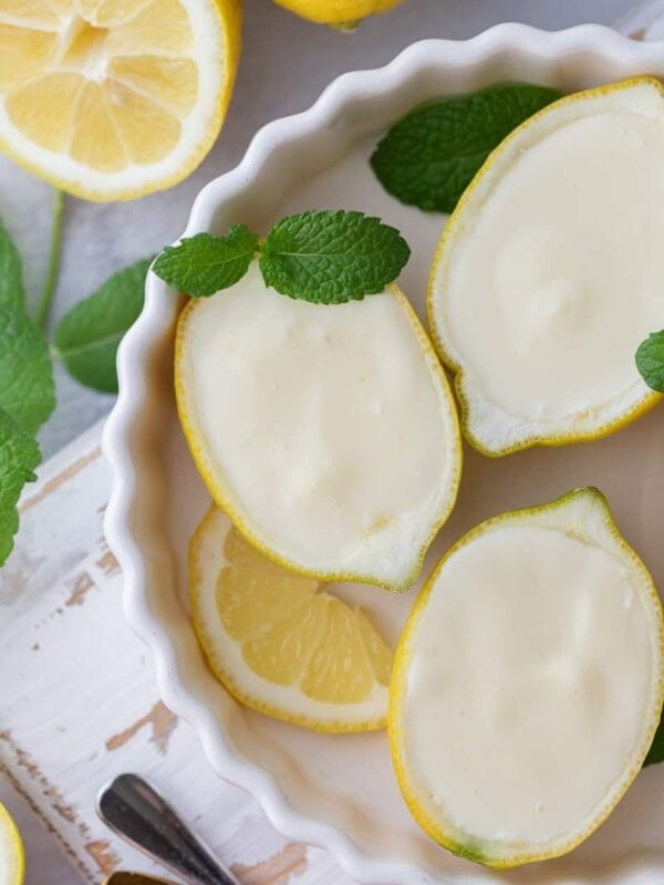 overhead shot of the easy lemon posset recipe