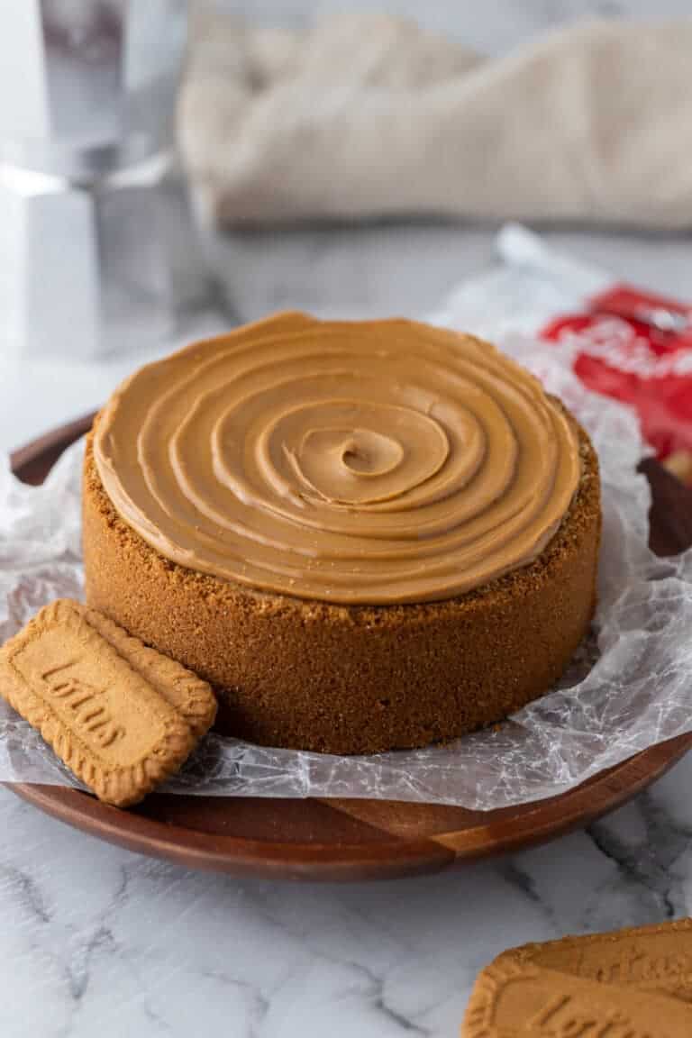 a fully baked cookie butter cheesecake recipe