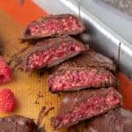 Easy Healthy Raspberry Jam Chocolate Bites sliced in half