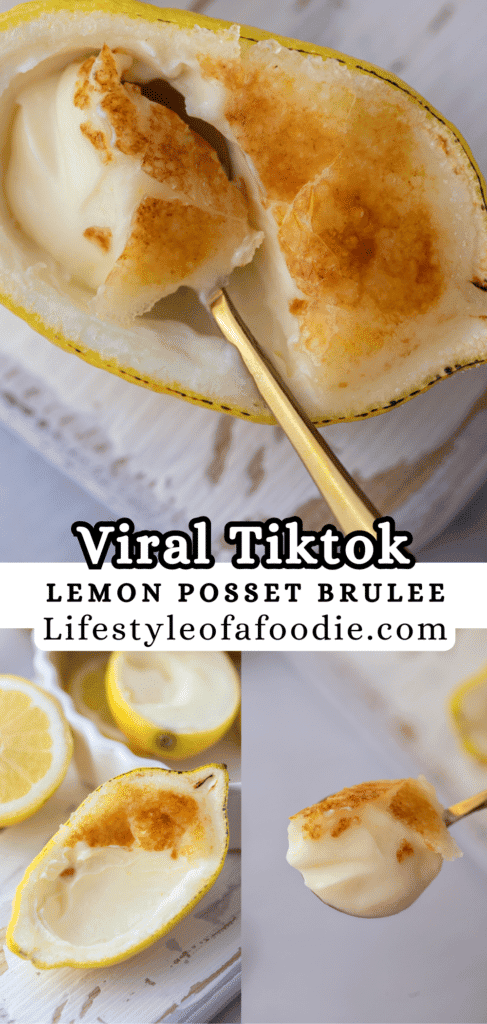 pinterest pin of the easy lemon posset recipe