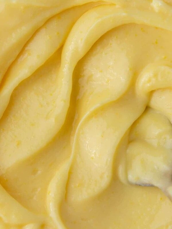 close up overhead shot of the microwave lemon curd recipe