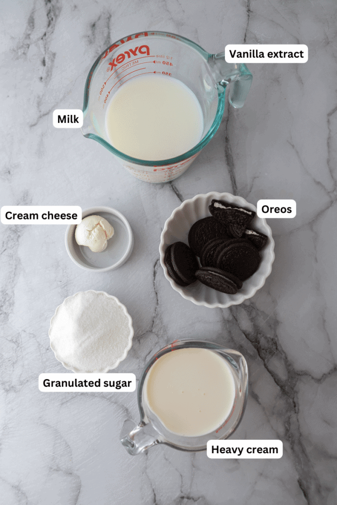 Ninja Creami Cookies and Cream Recipe ingredients