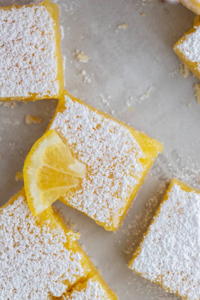 overhead shot of the easy lemon bars recipe