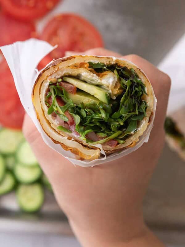 Hand-holding Viral Tiktok Cottage Cheese Wrap