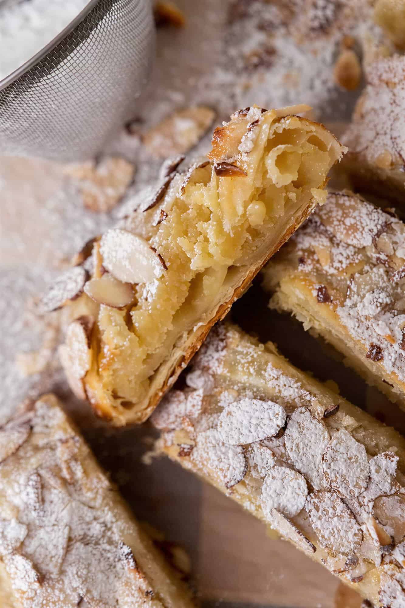 strips of the Braided Almond Croissant Danish recipe.