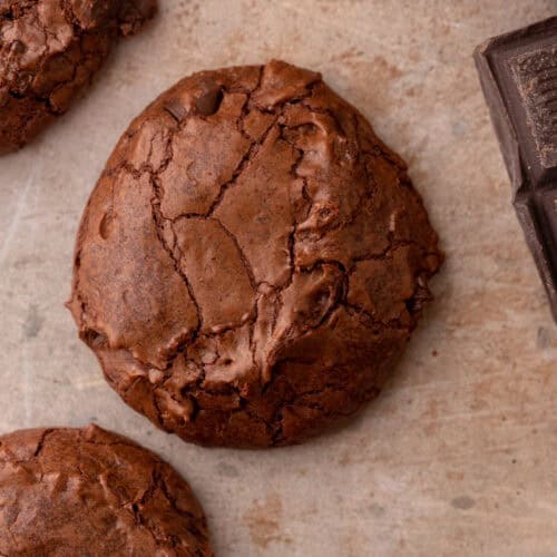 Small batch brownie cookie on the counter