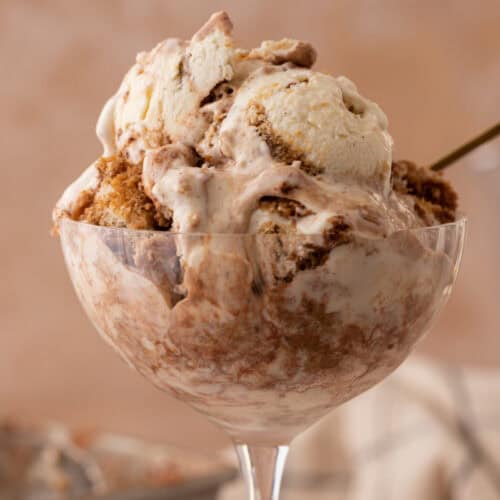 no churn tiramisu ice cream in a glass