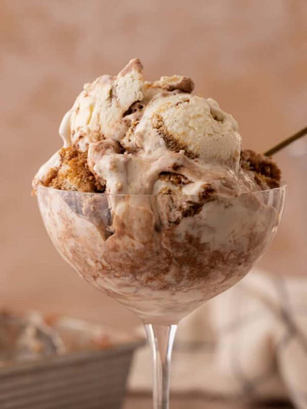 no churn tiramisu ice cream in a glass