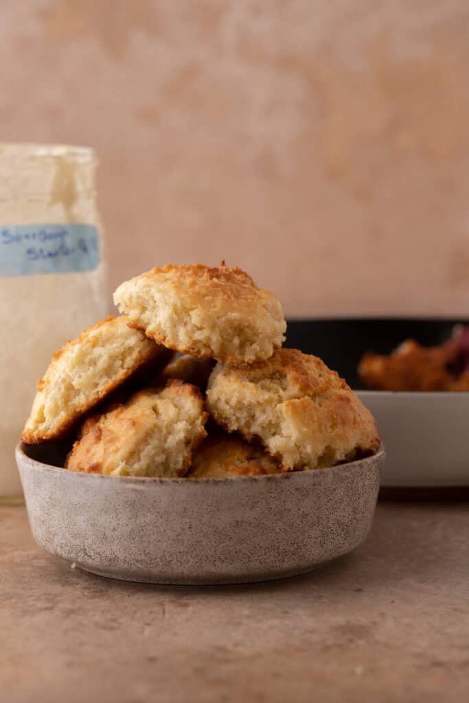 sourdough drop biscuits recipe in a platter