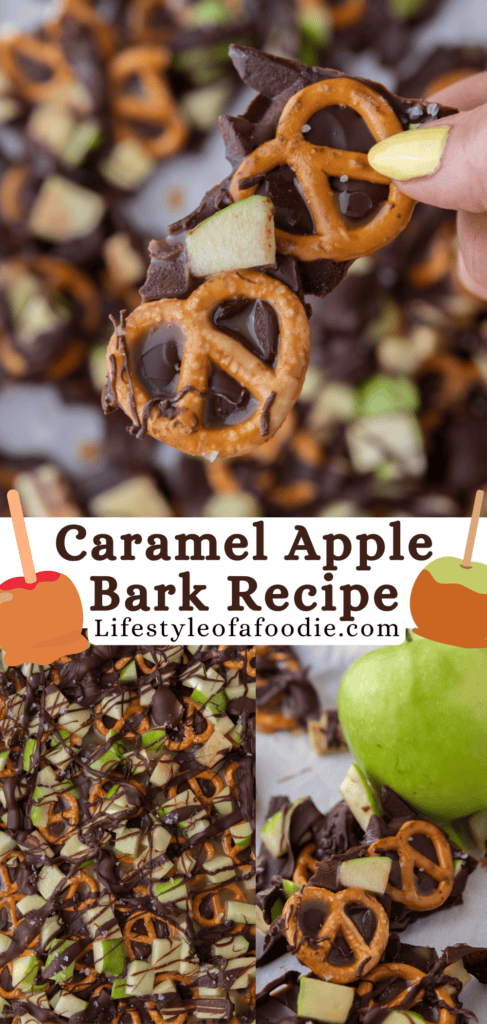 caramel apple bark recipe pinterest pin