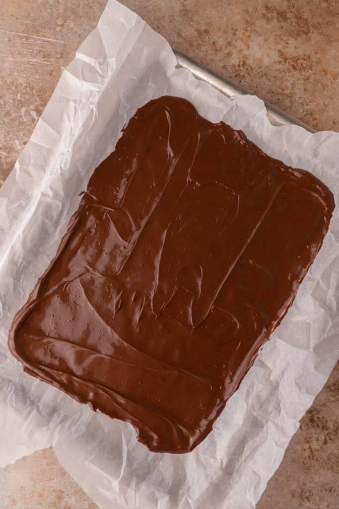 chocolate on a baking pan