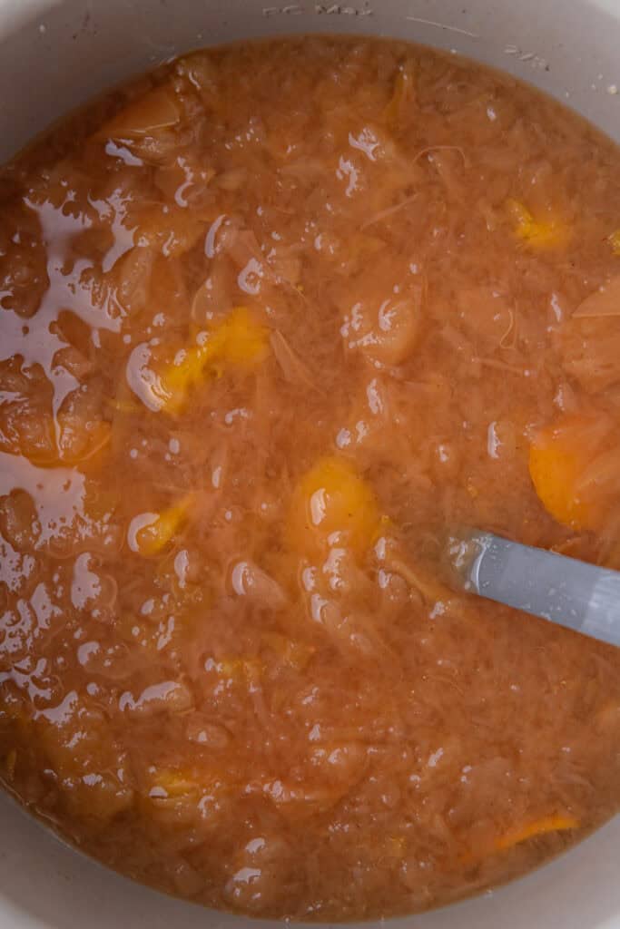 cooked fruit in a pot