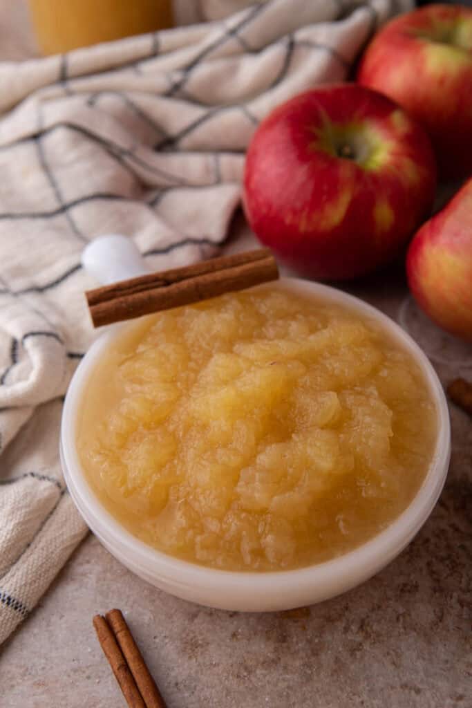 instant pot apple sauce in a dish