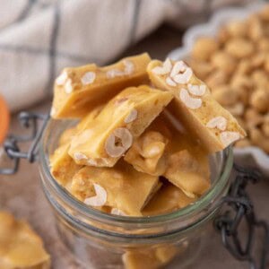 Microwave peanut brittle recipe in a jar