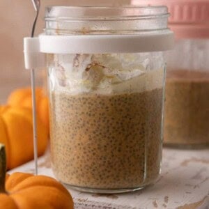 Pumpkin Pie Spice Chia Seed Pudding Recipe in a jar