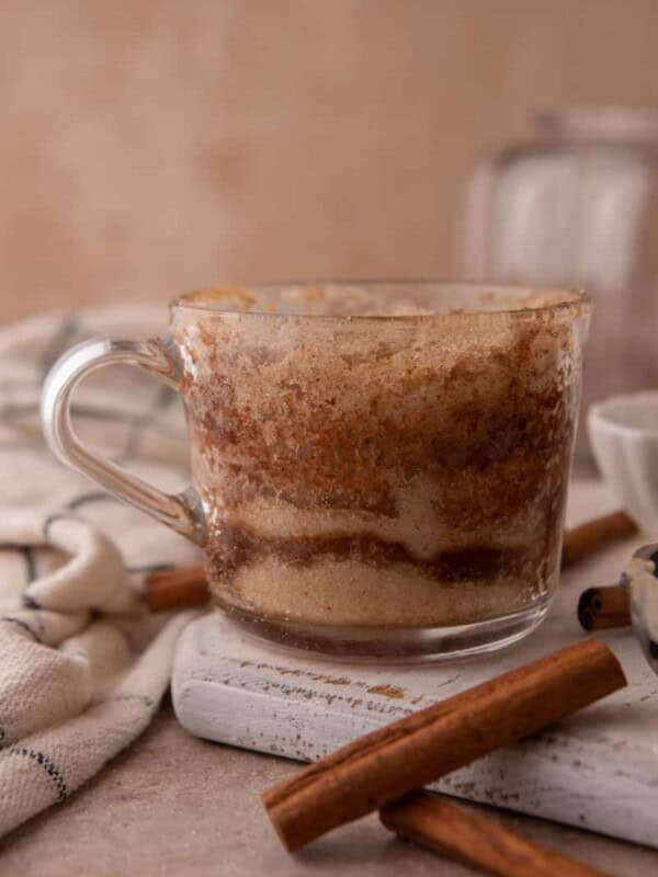 fully cooked dough in a cup