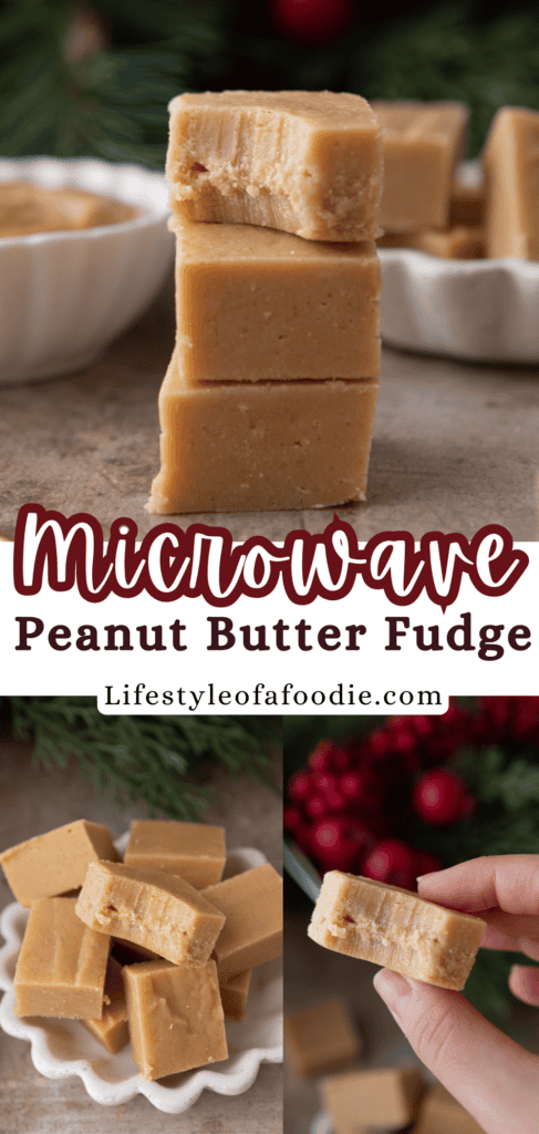 microwave peanut butter fudge recipe pinterest pin