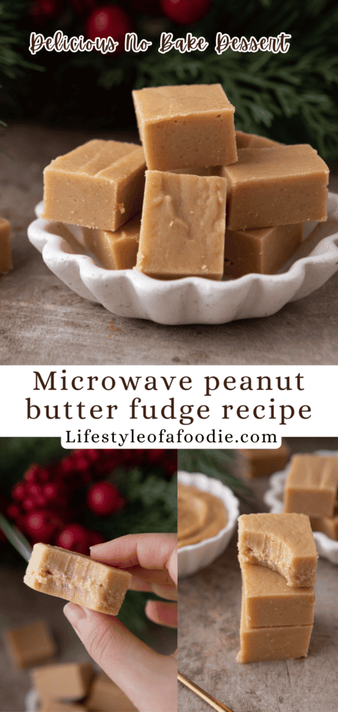 microwave peanut butter fudge recipe pinterest pin