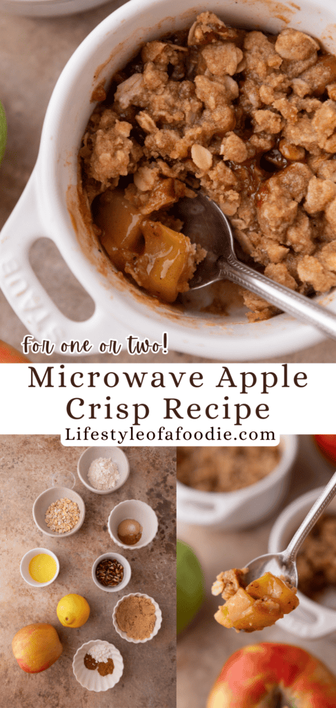 Microwave Apple Crisp for One recipe pinterest pin