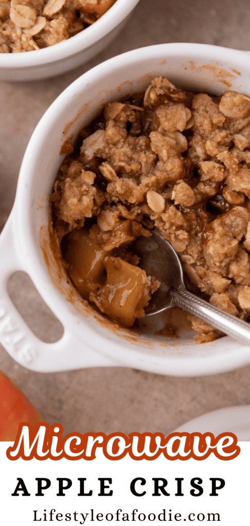 Microwave Apple Crisp for One recipe pinterest pin