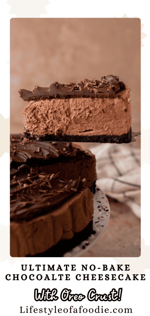 no bake chocolate cheesecake recipe pinterest pin