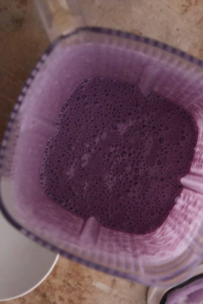 overhead shot of blended ingredients