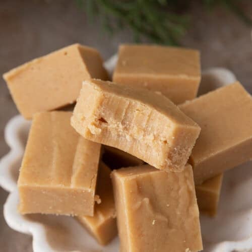 microwave peanut butter fudge recipe on a plate