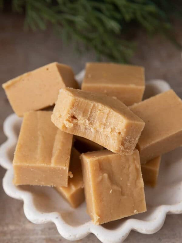 microwave peanut butter fudge recipe on a plate