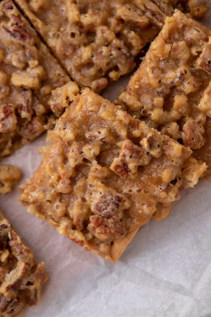 pecan pie bark recipe close up