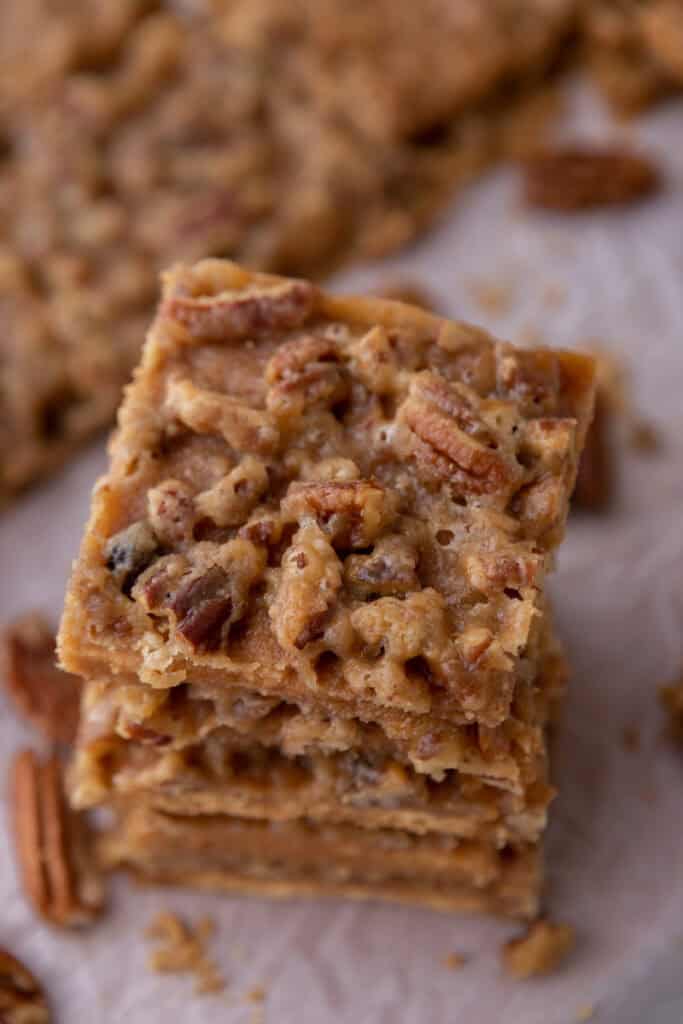 pecan pie bark recipe close up