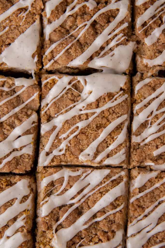 pumpkin coffee cake recipe overhead shot